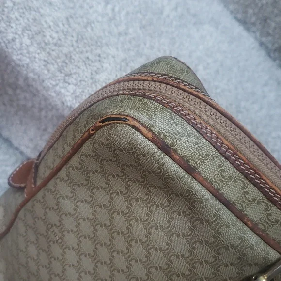 Celine Tan/Brown Leather/Coated Canvas Briefcase Document case Authentic Vintage - Picture 13 of 17